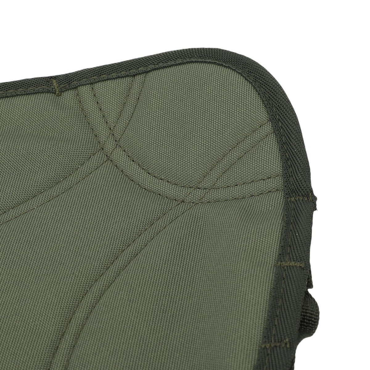 Lightweight green folding camping stool with 360-degree rotating seat, portable triangular outdoor chair for hiking, fishing, and picnics