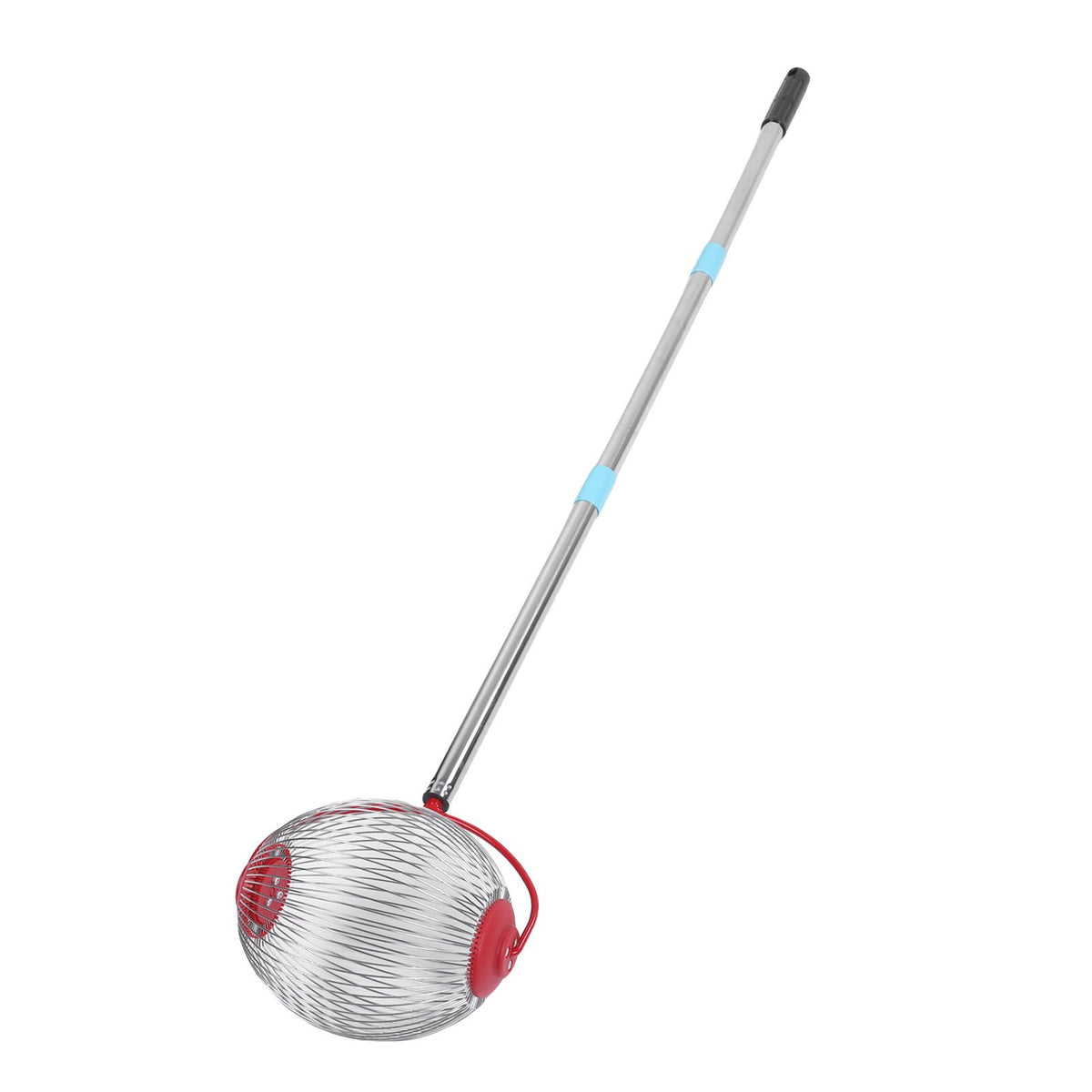Stainless steel rolling nut gatherer with 44.7-inch handle for collecting acorns, pecans, and walnuts outdoors, by Everything Baby.