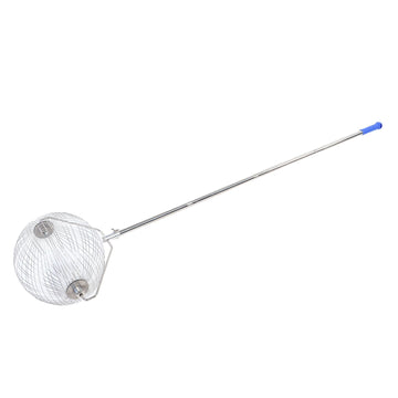 Stainless steel nut gatherer and walnut picker upper roller for tennis balls, acorns, pecans, and small outdoor objects.