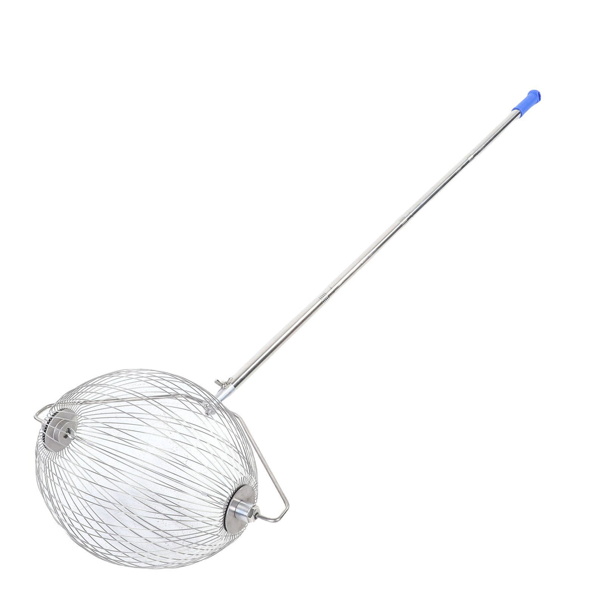 Stainless steel nut gatherer roller for picking up walnuts, acorns, and small outdoor objects, designed for kids' outdoor play.
