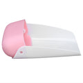 Pink portable faucet extender for toddlers, baby hand washing sink extension spout, ideal for kids outdoor play and hygiene.