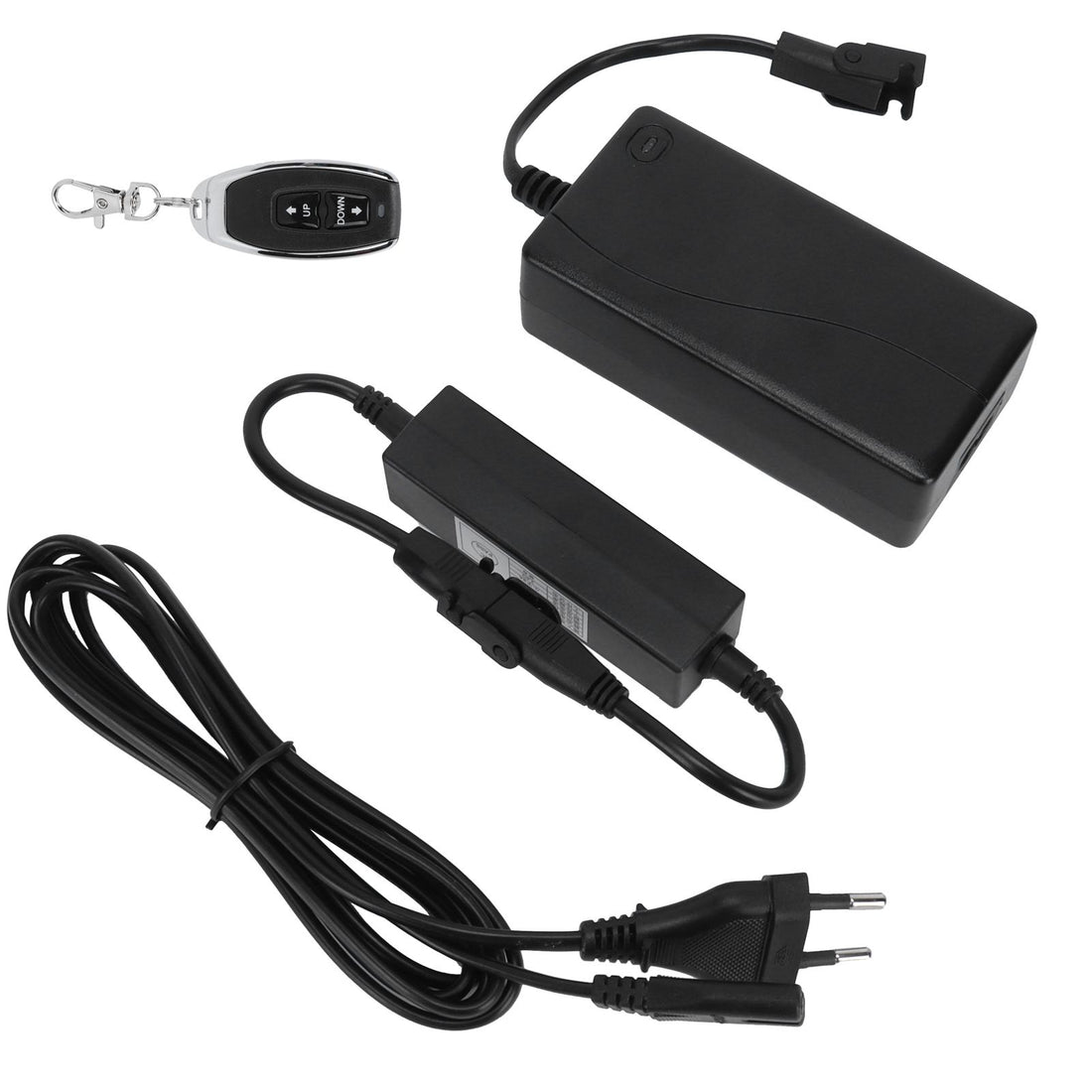 Baby ride-on car remote controller compatible with 24V DC linear actuators, for electric curtain and door control, suitable for kids.