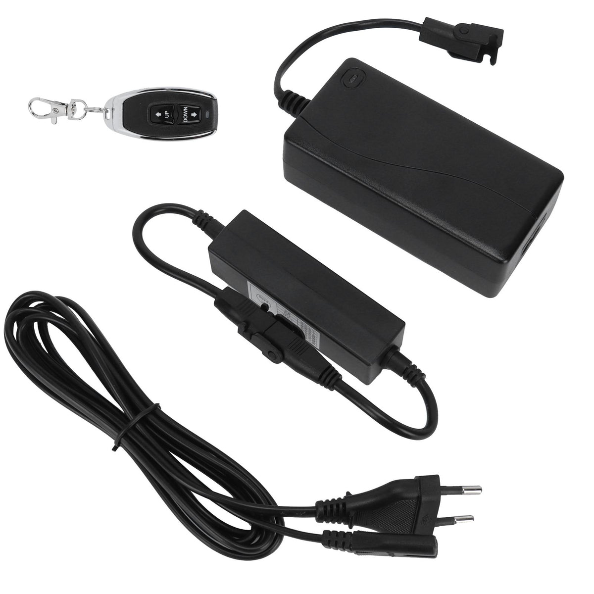 Baby ride-on car remote controller compatible with 24V DC linear actuators, for electric curtain and door control, suitable for kids.
