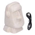 Easter Island stone man-shaped Bluetooth speaker with USB charging, designed for outdoor play and kids' toy entertainment.