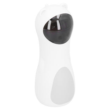 Red LED 2-in-1 cat teaser toy with USB charging, automatic rotation, and adjustable gears, designed to entertain cats indoors.