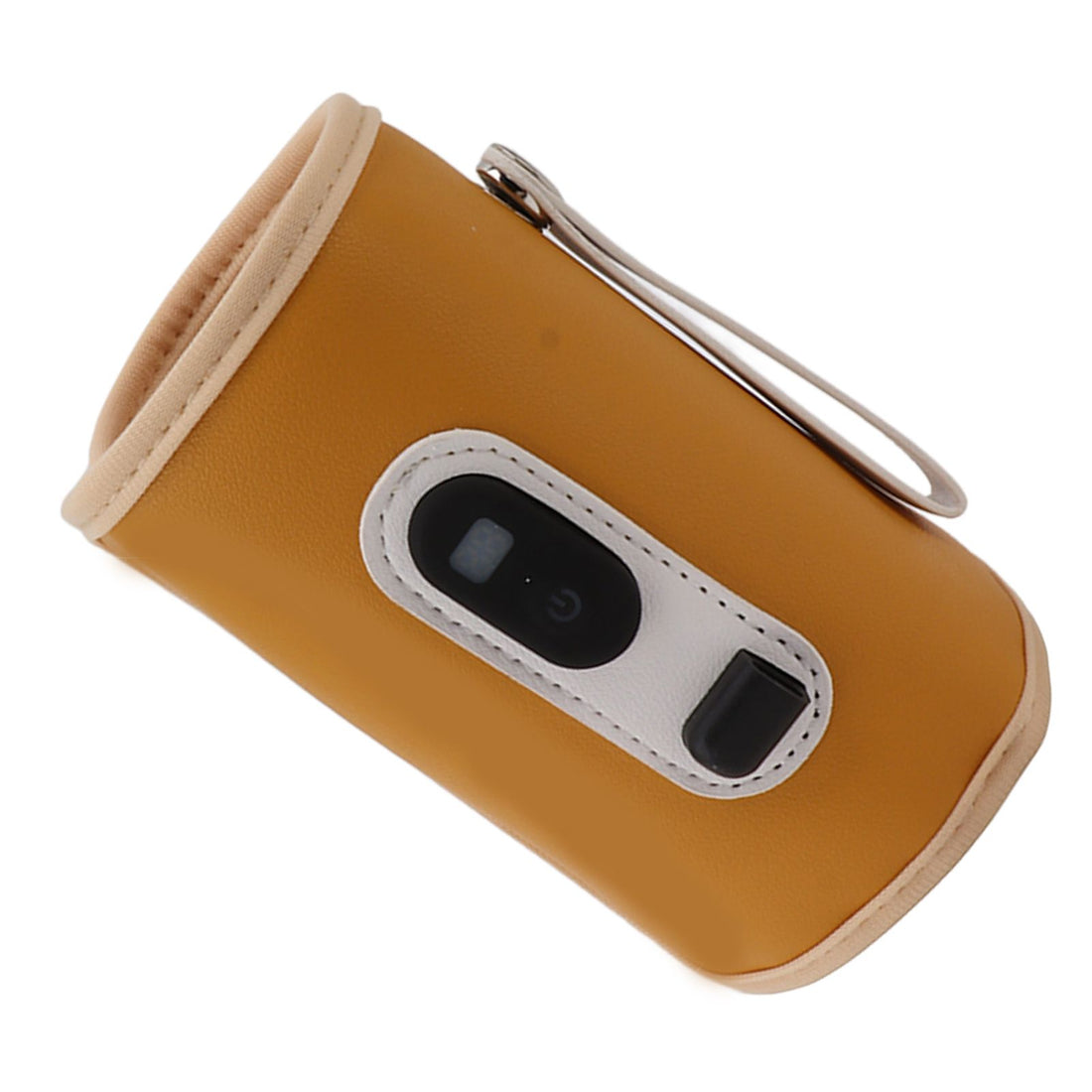 Portable baby bottle warmer with USB charging, insulated case, designed for feeding and nursing infants.