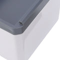 Automatic toothpick dispenser holder with smart sensor, white plastic storage container for home, kitchen, or restaurant use.