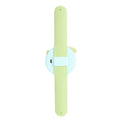 Green cartoon-shaped mini kid wrist fan with adjustable strap, USB rechargeable, designed for children’s toys and accessories.