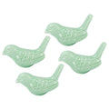 Green ceramic bird-shaped knobs set for DIY door and drawer furniture handles, ideal for kids' changing tables and furniture.