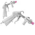 Handheld pneumatic sandblaster machine for abrasive sand blasting and derusting, used in outdoor toy and kid's play equipment.