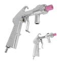 Handheld pneumatic sandblaster machine used for abrasive sandblasting and derusting; suitable for DIY projects and outdoor use.