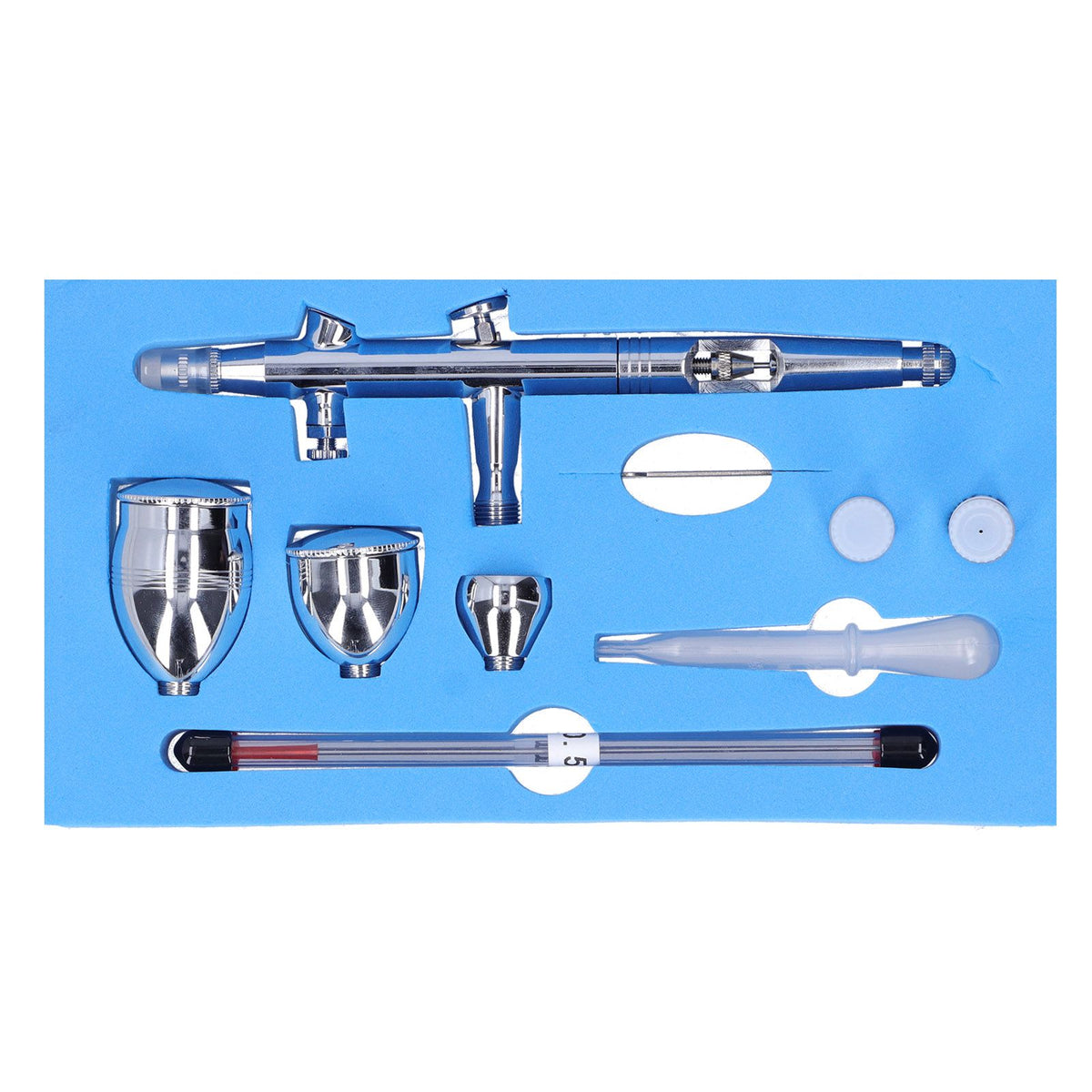 Everything Baby G1/8 airbrush pen spray gun set with 0.2mm, 0.3mm, 0.5mm nozzles for art and painting projects.