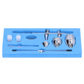 Everything Baby G1/8 airbrush pen spray gun set with 0.2mm, 0.3mm, 0.5mm calibers for art and painting projects.