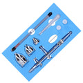 Everything Baby G1/8 airbrush pen spray gun set with 0.2mm, 0.3mm, 0.5mm nozzles for art and painting projects.