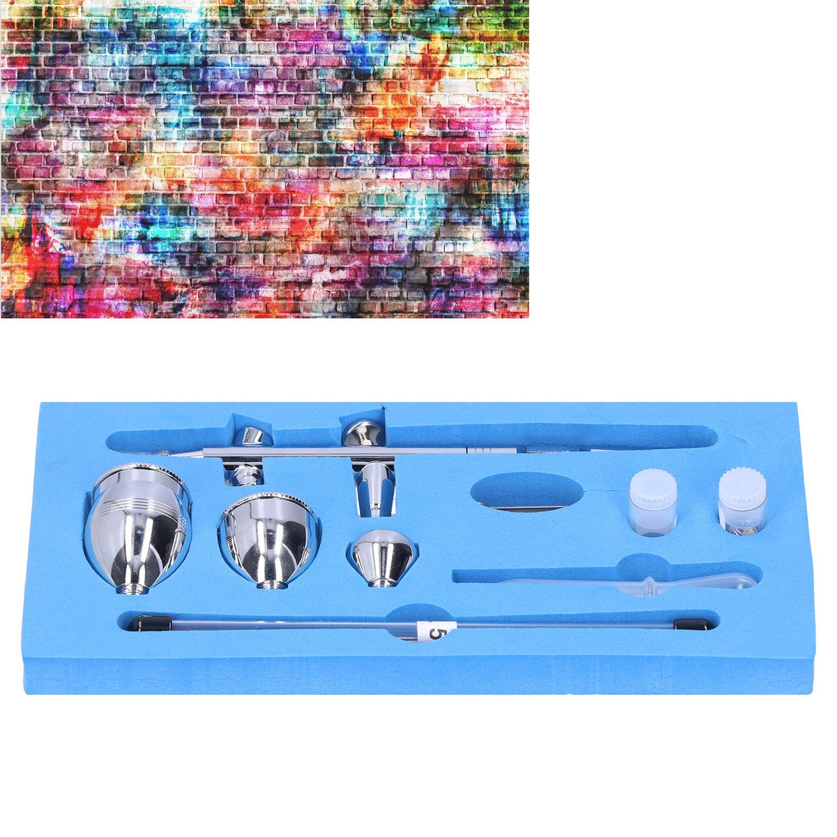 Everything Baby G1/8 airbrush pen spray gun set with 0.2mm, 0.3mm, and 0.5mm nozzles for art and painting projects.