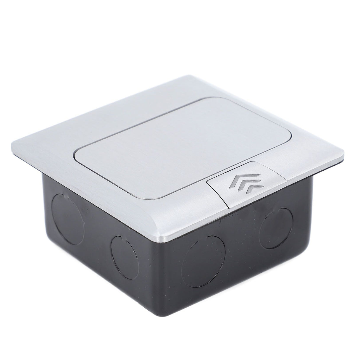 Embedded IP44 waterproof pop-up floor outlet box with USB ports, designed for dining tables and kitchen countertops.