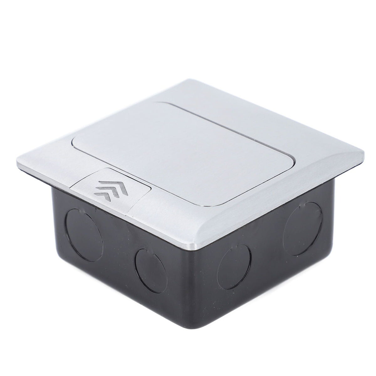 Embedded IP44 waterproof USB floor outlet box on a dining table, designed for kitchen countertops, by Everything Baby.