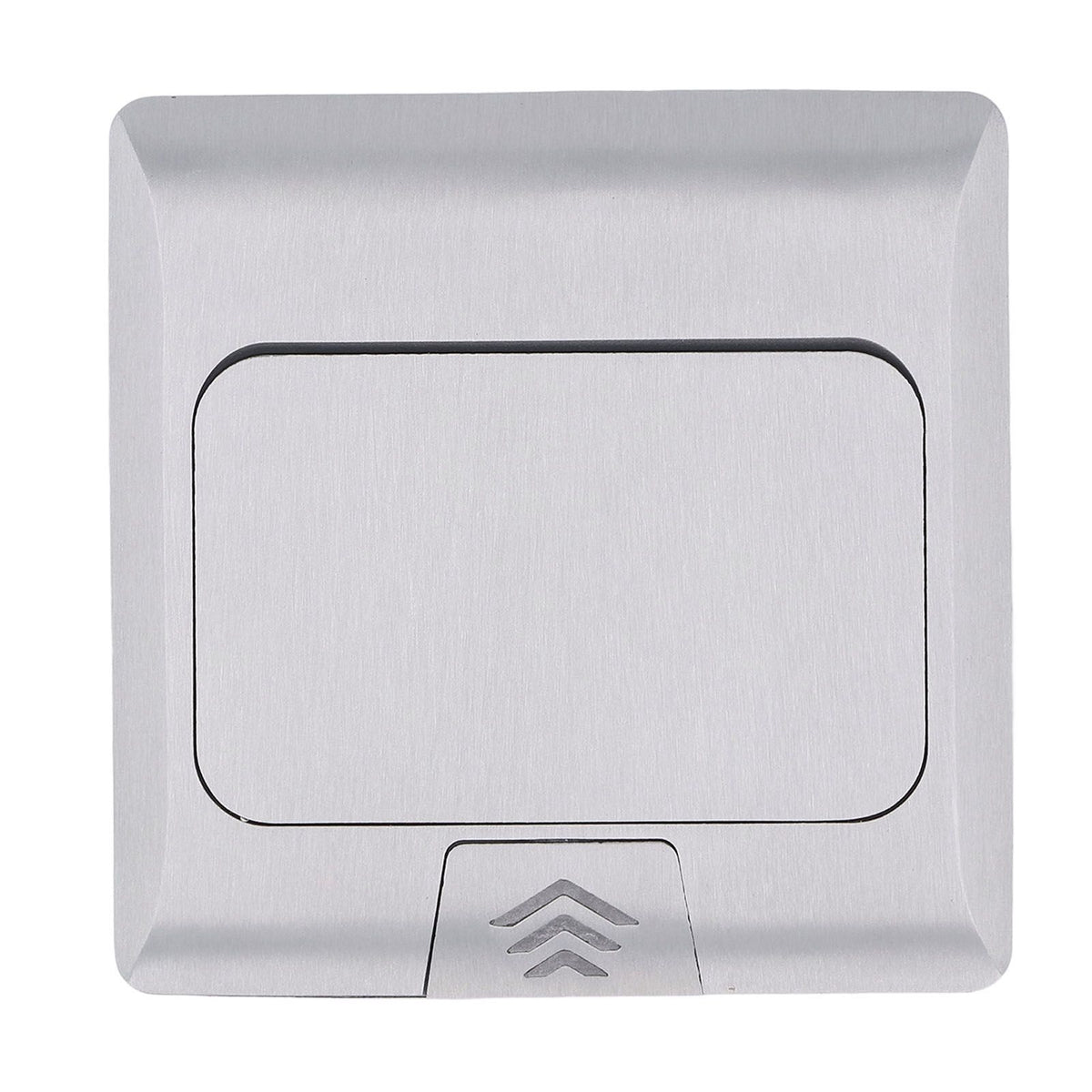 Waterproof IP44 pop-up floor outlet box with USB ports, embedded in a surface, suitable for kitchen counters and dining tables.