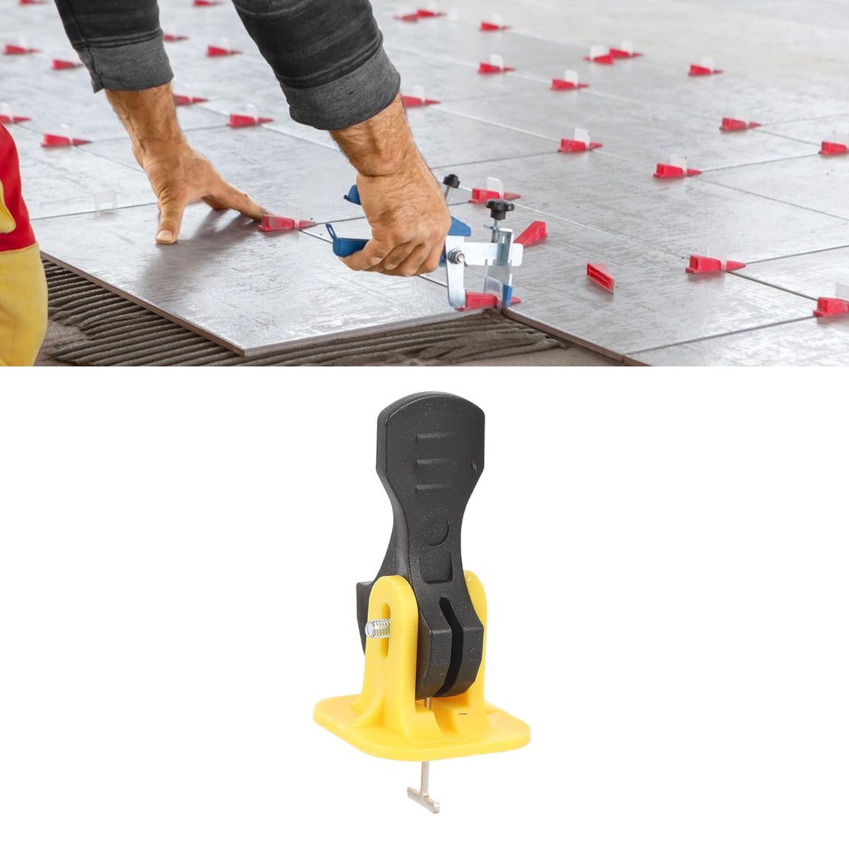 50-piece baby and kids' toy building tile leveling system kit with spacers, easy-to-use portable floor leveler for children’s play areas