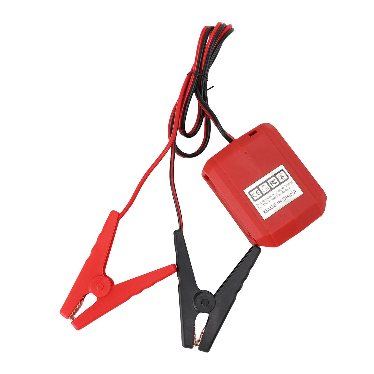 Car jumper cable clamp for 18V Li battery, portable automotive booster cable, compatible with ride-on cars and go-karts by Everything Baby.
