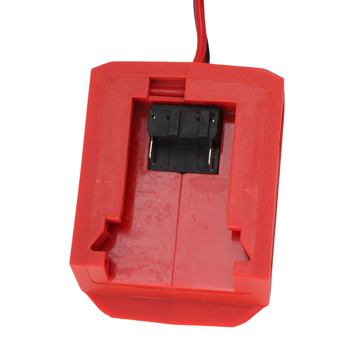 Baby ride-on car with jumper cable clamps for 18V Li battery, portable automotive booster cable for starting electric vehicles.