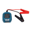 Portable car jump starter compatible with Makita batteries shown with heavy-duty 10AWG cable for automotive emergency use