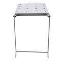 Silver foldable ladder platform by Everything Baby for home renovation, featuring a multifunctional iron work extension.