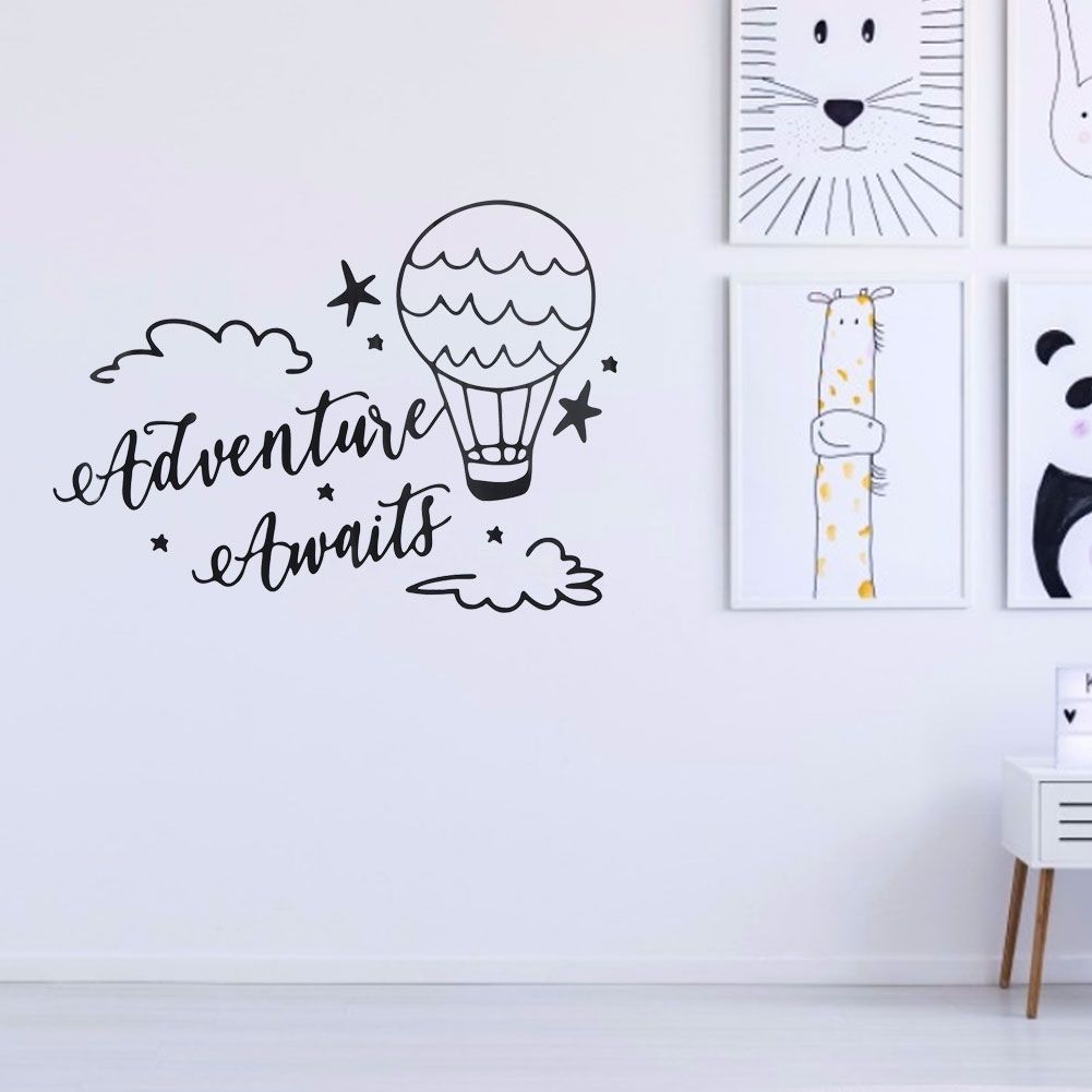 Cute cartoon clouds and balloon wall sticker for kids' room decor, removable wallpaper from Everything Baby.