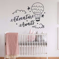 Removable wall sticker featuring cute cartoon clouds and balloons for kids' room decoration, by Everything Baby.