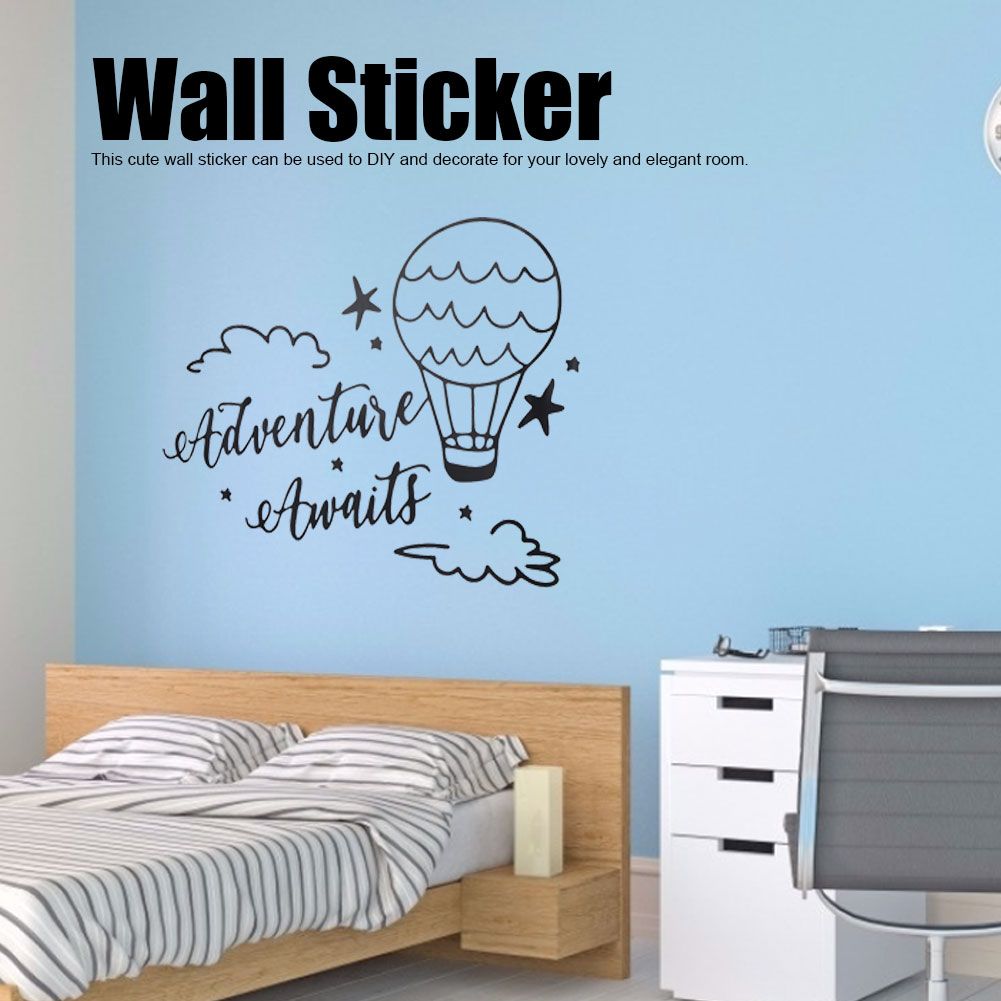 Removable wall sticker features cute cartoon clouds and balloons, perfect for baby and kids' pretend play room decoration.