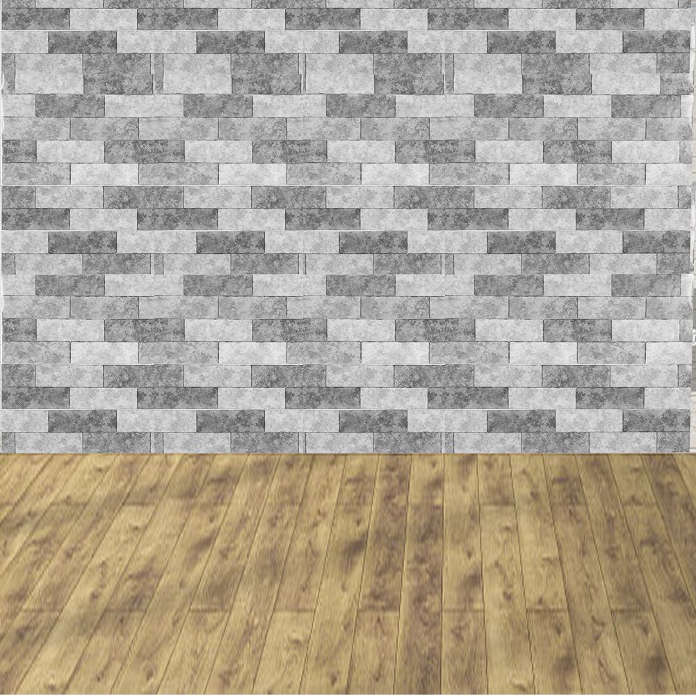 Self-adhesive simulation brick grain pattern stair sticker for home decor, suitable for kids' rooms and building toy themes.