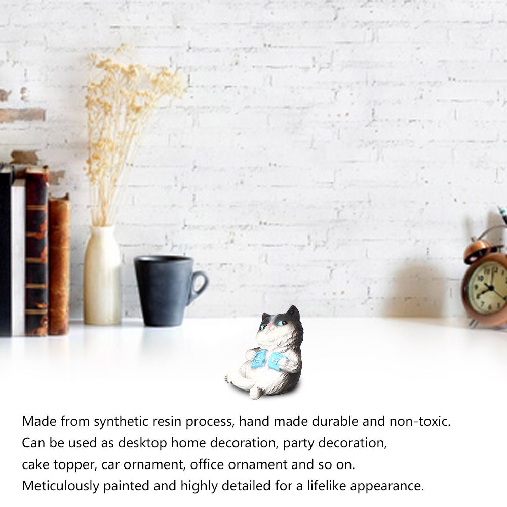 Mini simulation cat animal figurine toy from Everything Baby, perfect for cake decor and pretend play for kids.