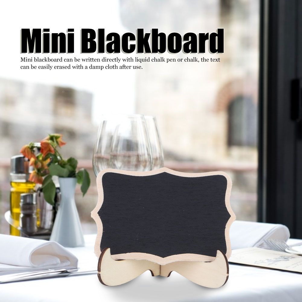 Set of 10 mini wooden chalkboards with black surfaces, ideal for wedding and party decorations by Everything Baby.