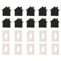 Set of 10 mini wooden display blackboards with stands, perfect for baby and kids' craft projects and wedding decorations.