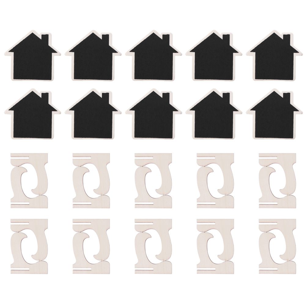 Set of 10 mini wooden display blackboards with stands, perfect for baby and kids' craft projects and wedding decorations.