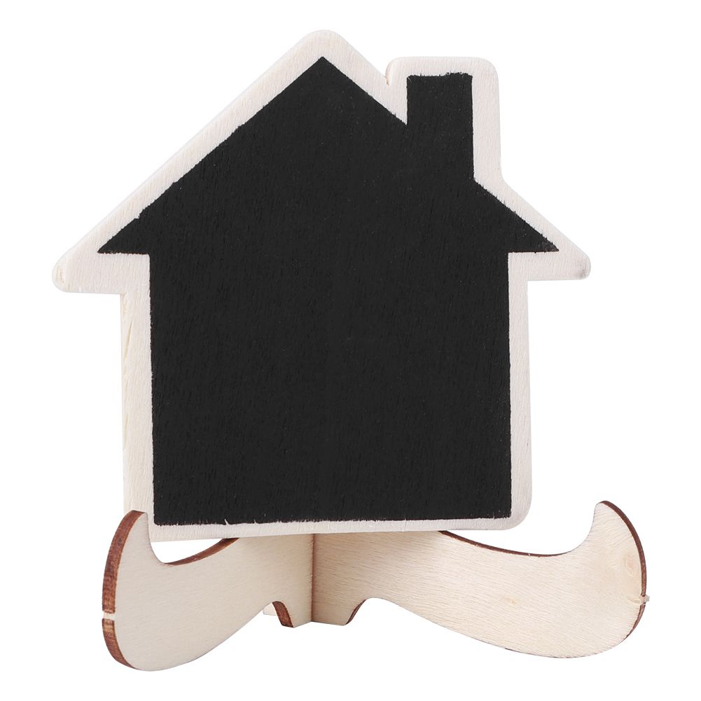 Set of 10 mini wooden display blackboards for art crafts, perfect for baby and kid's toy decorating and message boards.