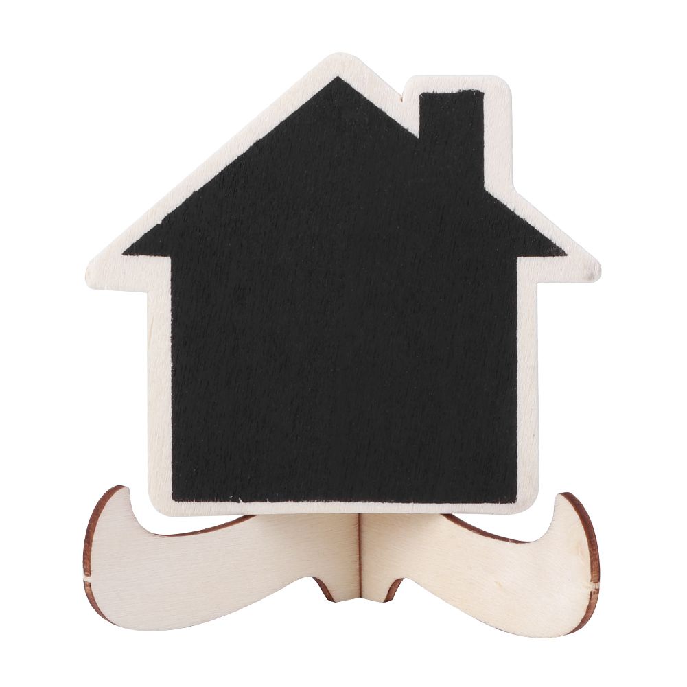 Set of 10 mini wooden display blackboards for art and craft projects, ideal for wedding decor and message boards by Everything Baby