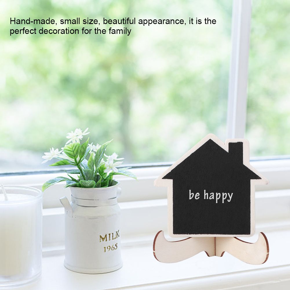 Set of 10 mini wooden display blackboards for art craft projects, ideal for baby and kids' toy decorations and messages.