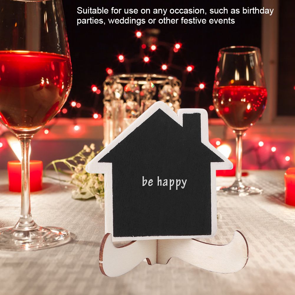 Mini wooden display blackboard set with 10 pieces for baby and kids' craft projects, perfect for wedding and event decorations.