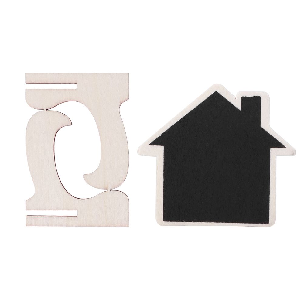 Set of 10 mini wooden display blackboards for crafts, messages, or decorations, suitable for baby and kid's toy displays and events.