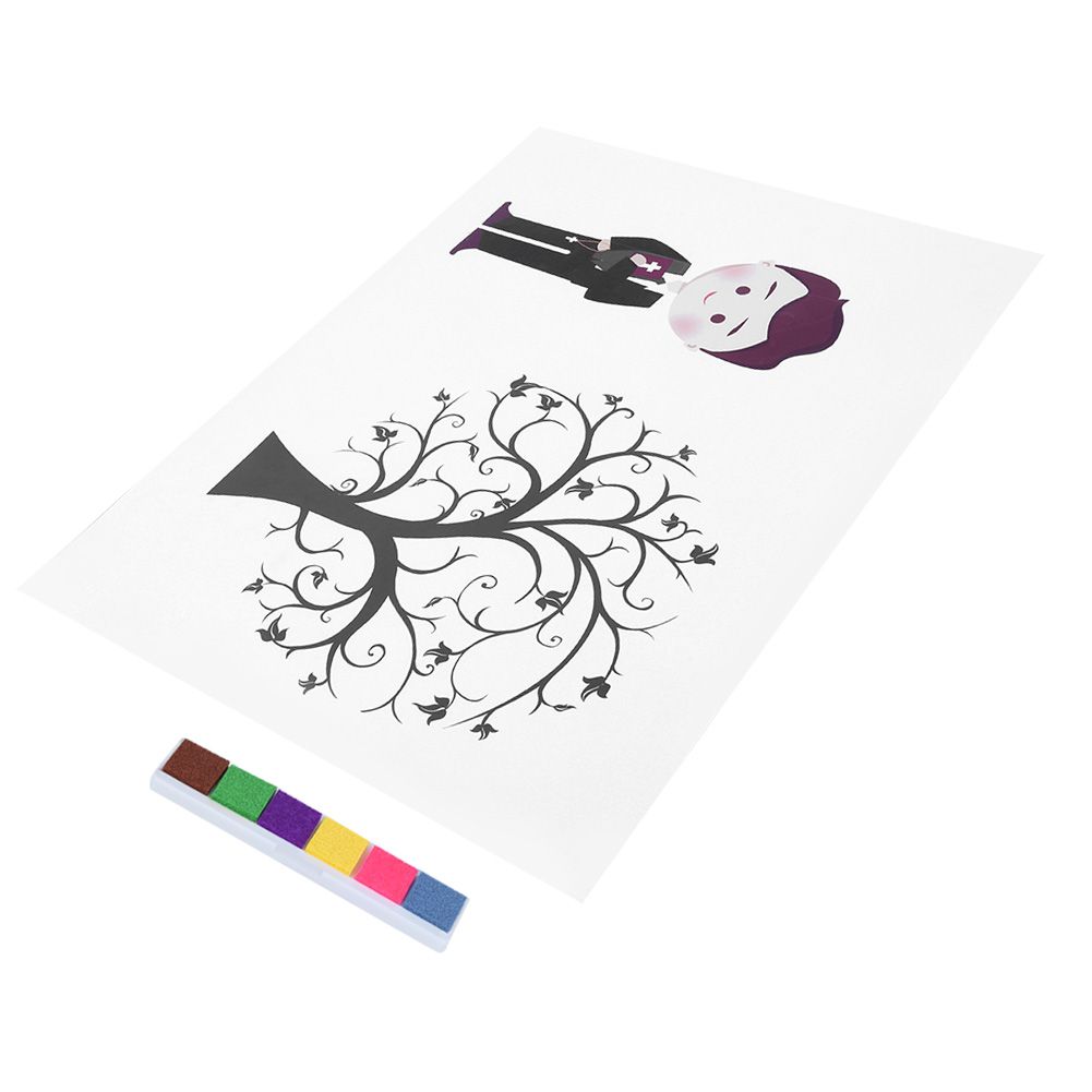 Baby boy at birthday party signing in with fingerprint signature art, part of Everything Baby’s kids' art and drawing toy collection.