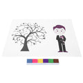 Baby boy at birthday party signing fingerprint art with Everything Baby DIY signature sign-in painting, kids art and drawing toy.