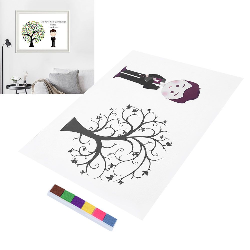 Baby boy at birthday party signing in with fingerprint signature art DIY toy by Everything Baby, showcasing playful art and drawing activity.