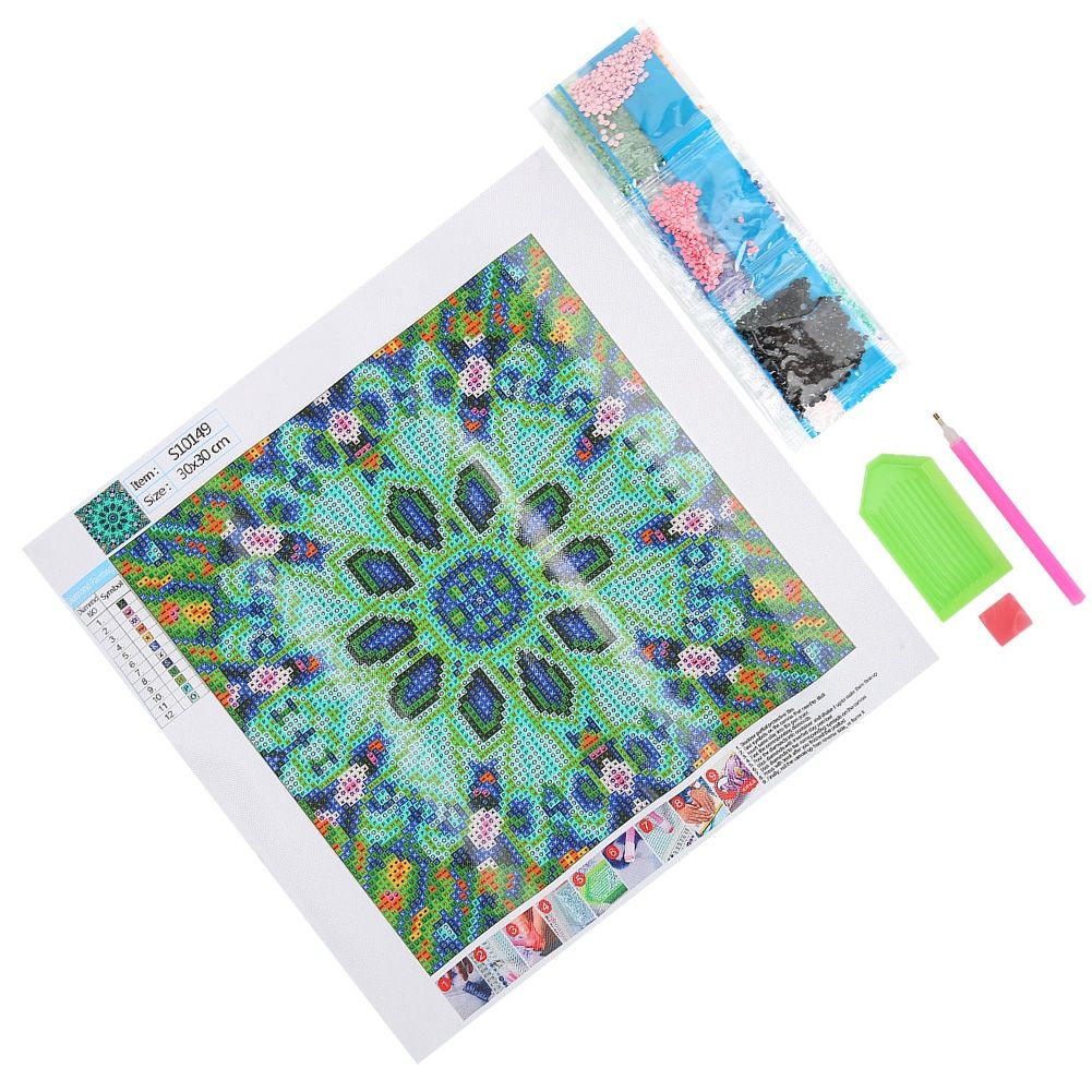 Children's diamond painting kit with full drill, featuring colorful diamond images for DIY home decor and kids' craft activities.