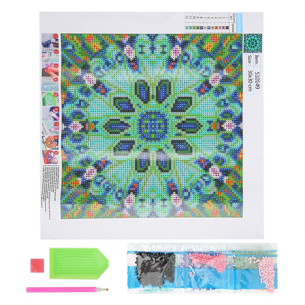 Colorful diamond painting kit for kids, featuring full drill design with vibrant images, ideal for home decor and creative DIY projects.