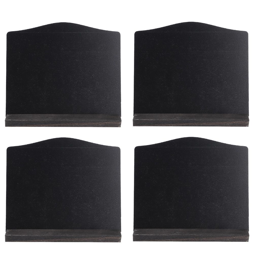 Set of four double-sided mini blackboard ornaments from Everything Baby, ideal for home, hotel, or bar desktop decoration.