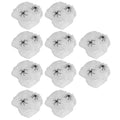 White Halloween spider webs decoration with two fake spiders, suitable for haunted house, bar, or KTV scene props.