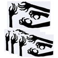 Four spooky Halloween wall stickers featuring horror-themed designs, perfect for decorating living rooms or bedrooms.