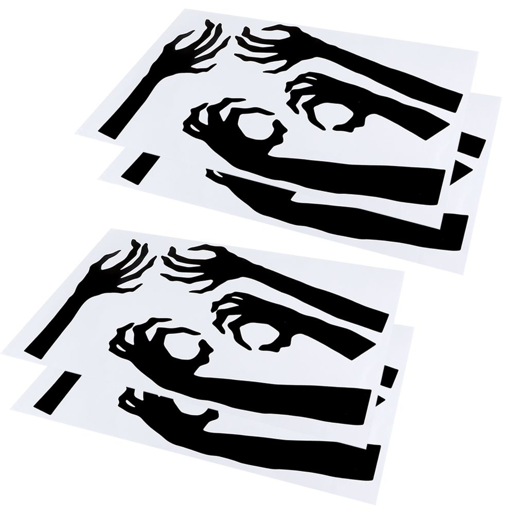 Four Halloween horror-themed wall stickers for kids' rooms and party decor, featuring spooky designs for Halloween decorations.