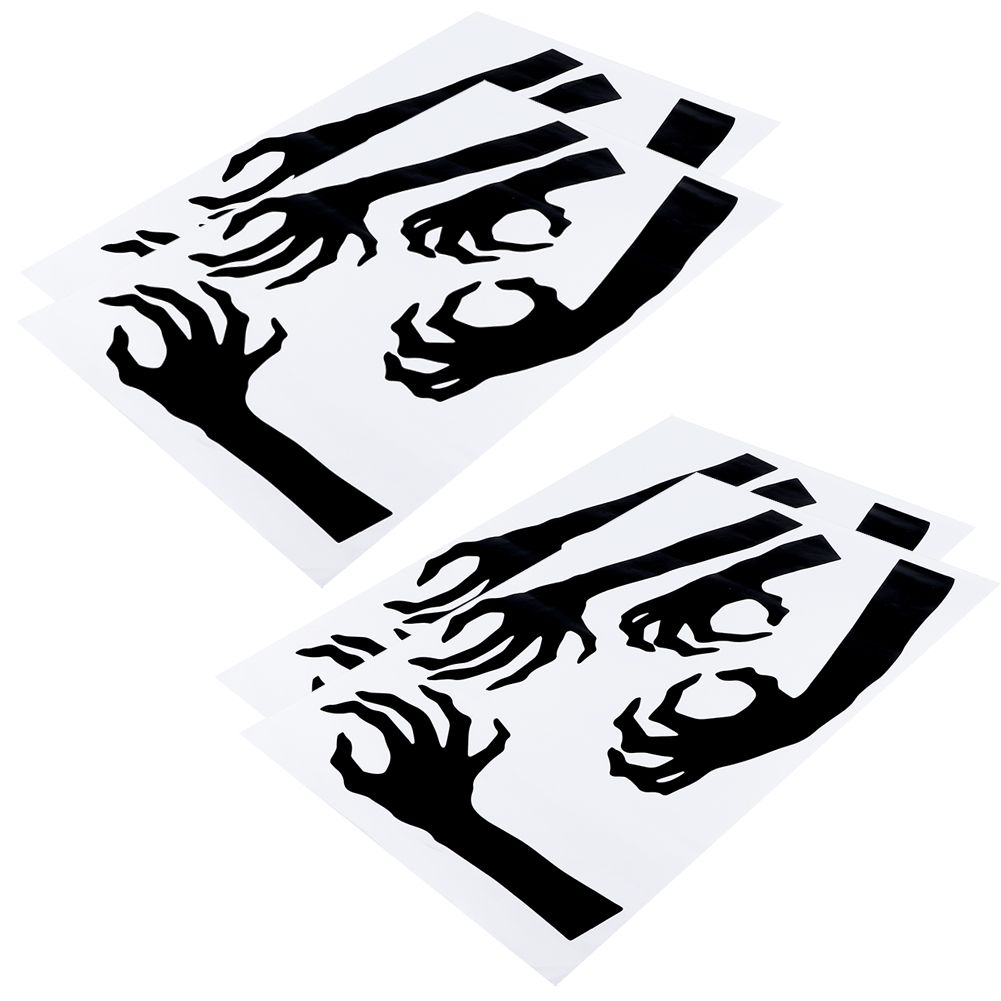 Set of four horror-themed Halloween wall stickers for kids' rooms, featuring spooky designs for living room and bedroom decoration